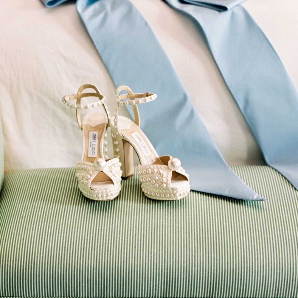 Jimmy Choo Sacaria 120mm Pearly Stud Platform Heels